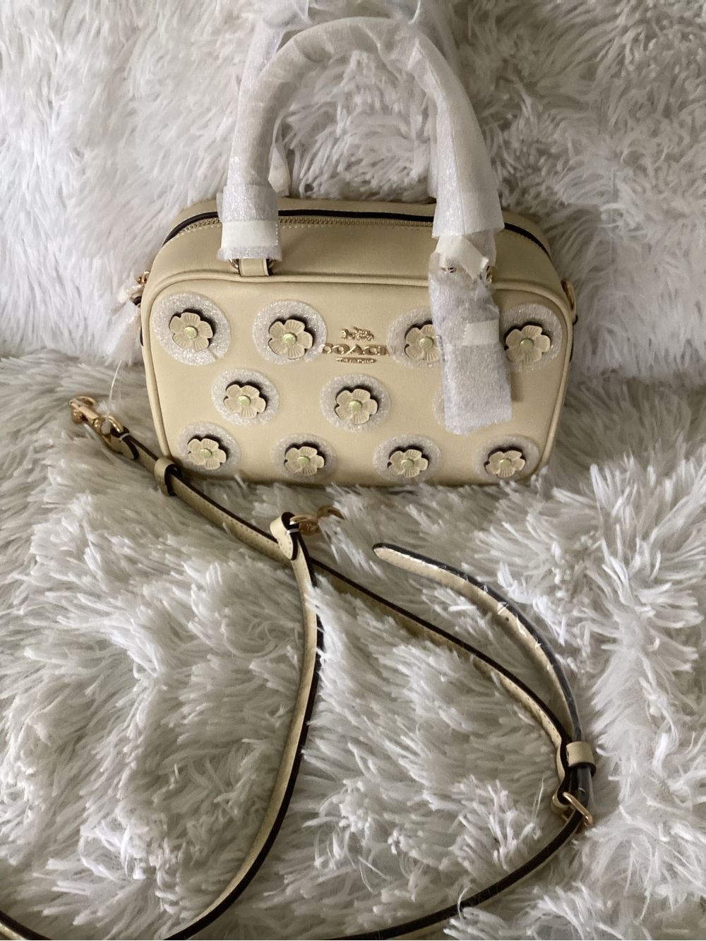 Coach Cream Floral Applique Crossbody